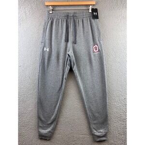 New Under Armour Mens Rival Fleece Joggers Gray Baseball Logo Size L G